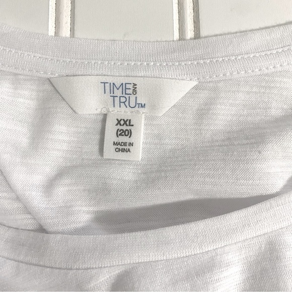 Time and Tru Women's Plus Eyelet T-Shirt White Size XXL (20) Lightweight NWT - Picture 9 of 9